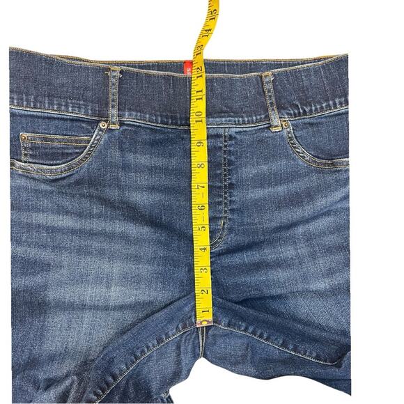 SPANX Dark Wash High Rise Pull-On Skinny Ankle Jeans 1X Petite - Picture 10 of 11